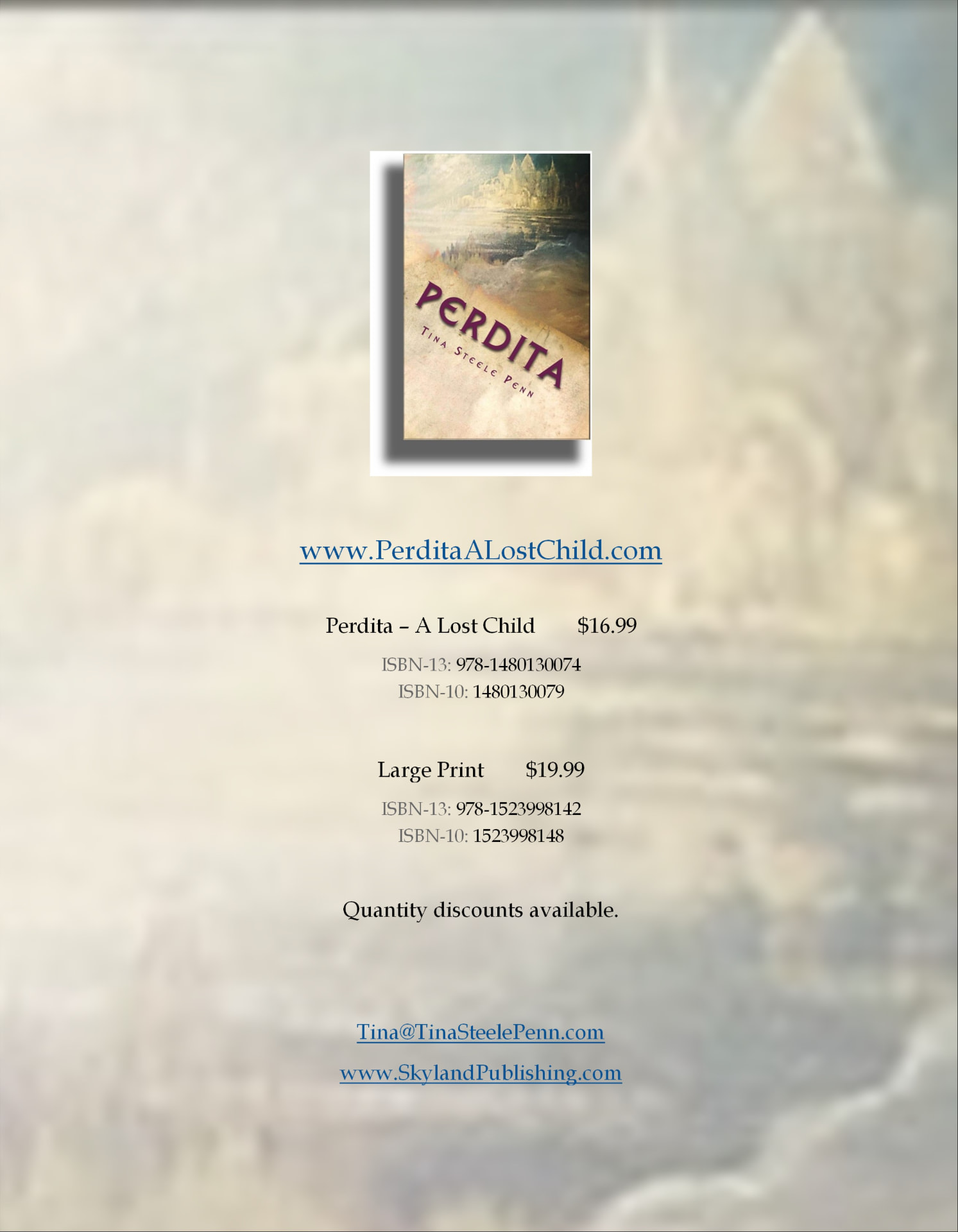 The original Perdita cover and edition details